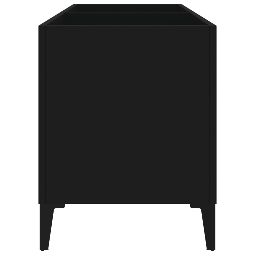 Record Cabinet Black 74.5x38x48 cm Engineered Wood